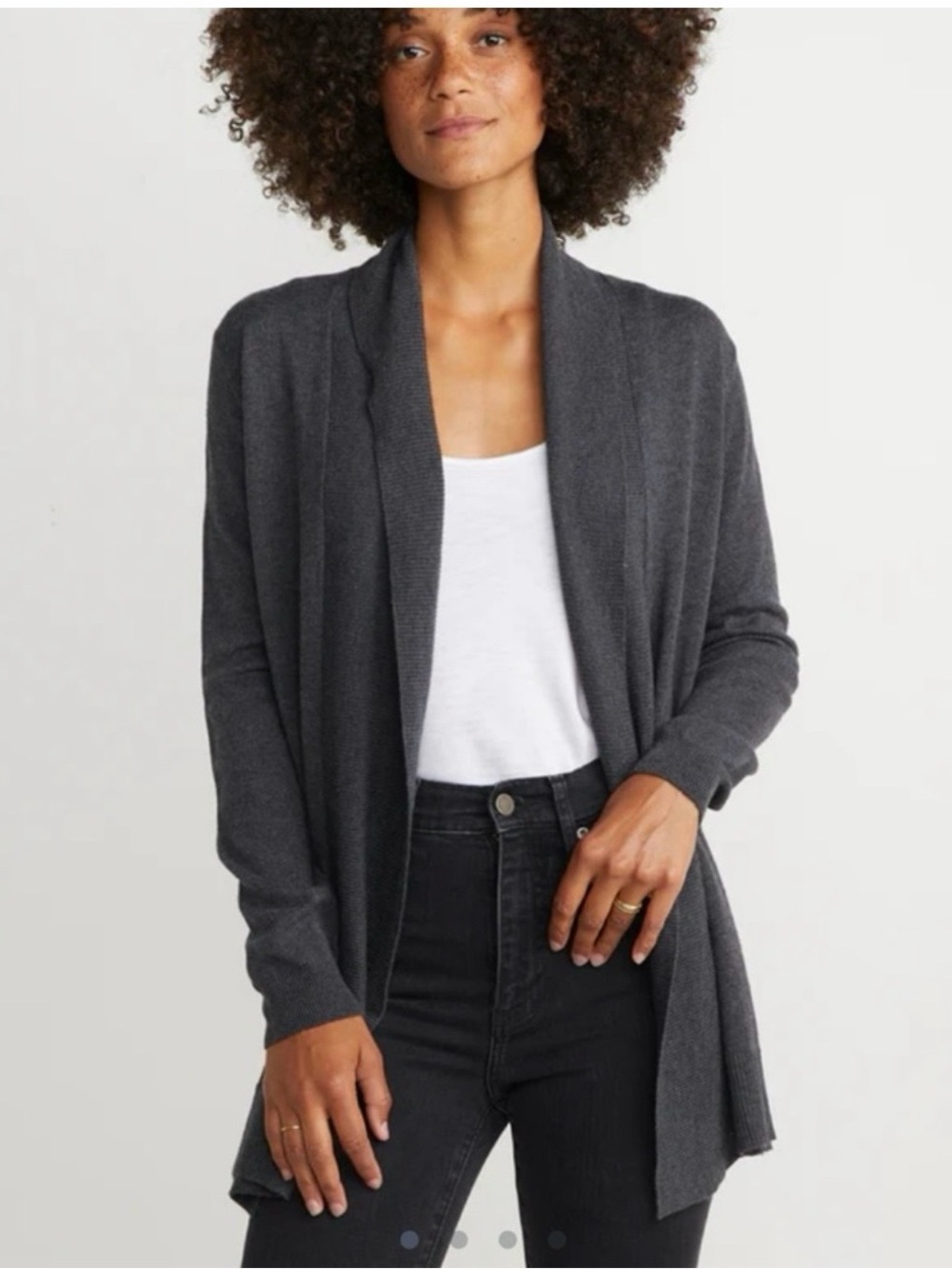 Marine Layer Mae Charcoal Open-Front Women's Cardigan Sweater 0407